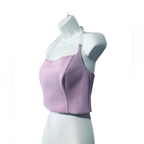 Marciano for Guess, Lilac Bustier Crop Top With Chain, Small - Picture 5 of 11